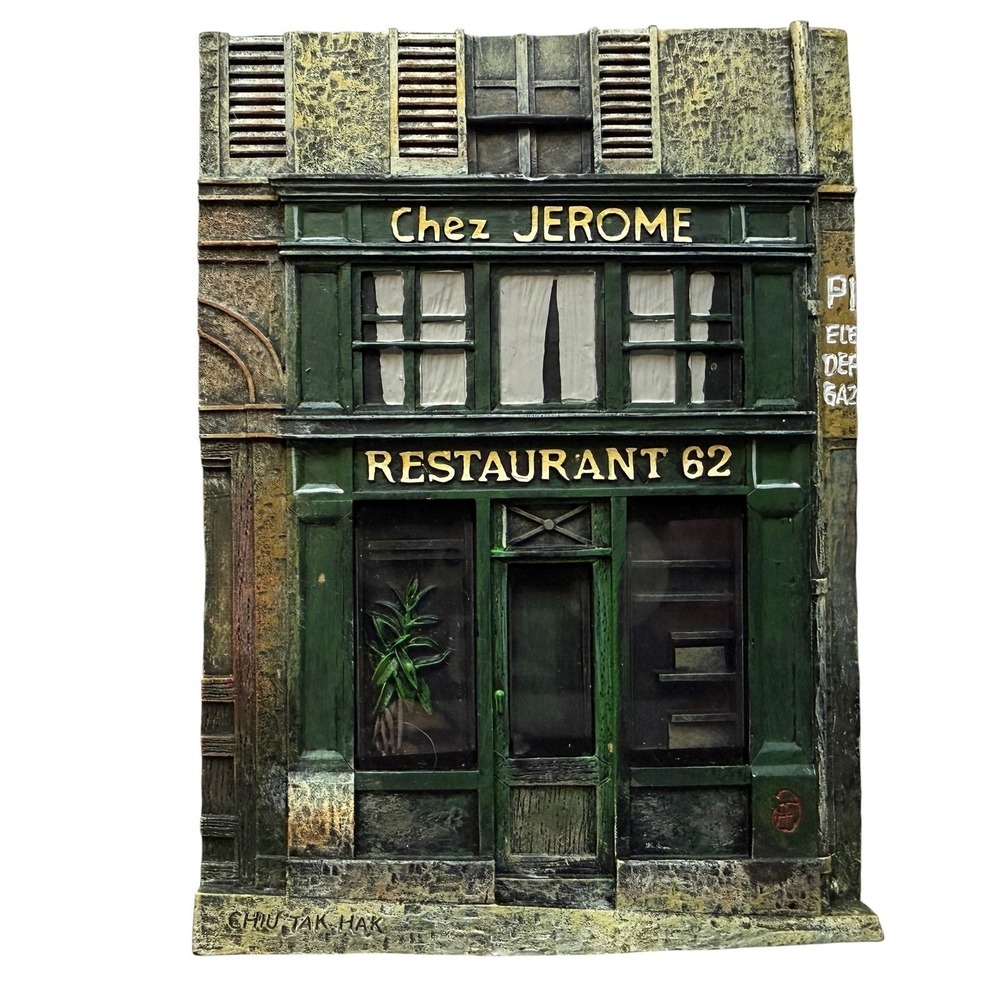 Chiu Tak Hak Chez Jerome Restaurant 62 Paris Street Scene Wall Art Plaque
